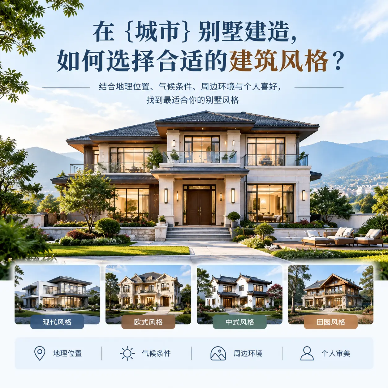在 威宁 别墅建造，如何选择合适的建筑风格？
